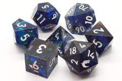 Old School 7 Piece DnD RPG Dice Set: Sharp Edged - Blitzar